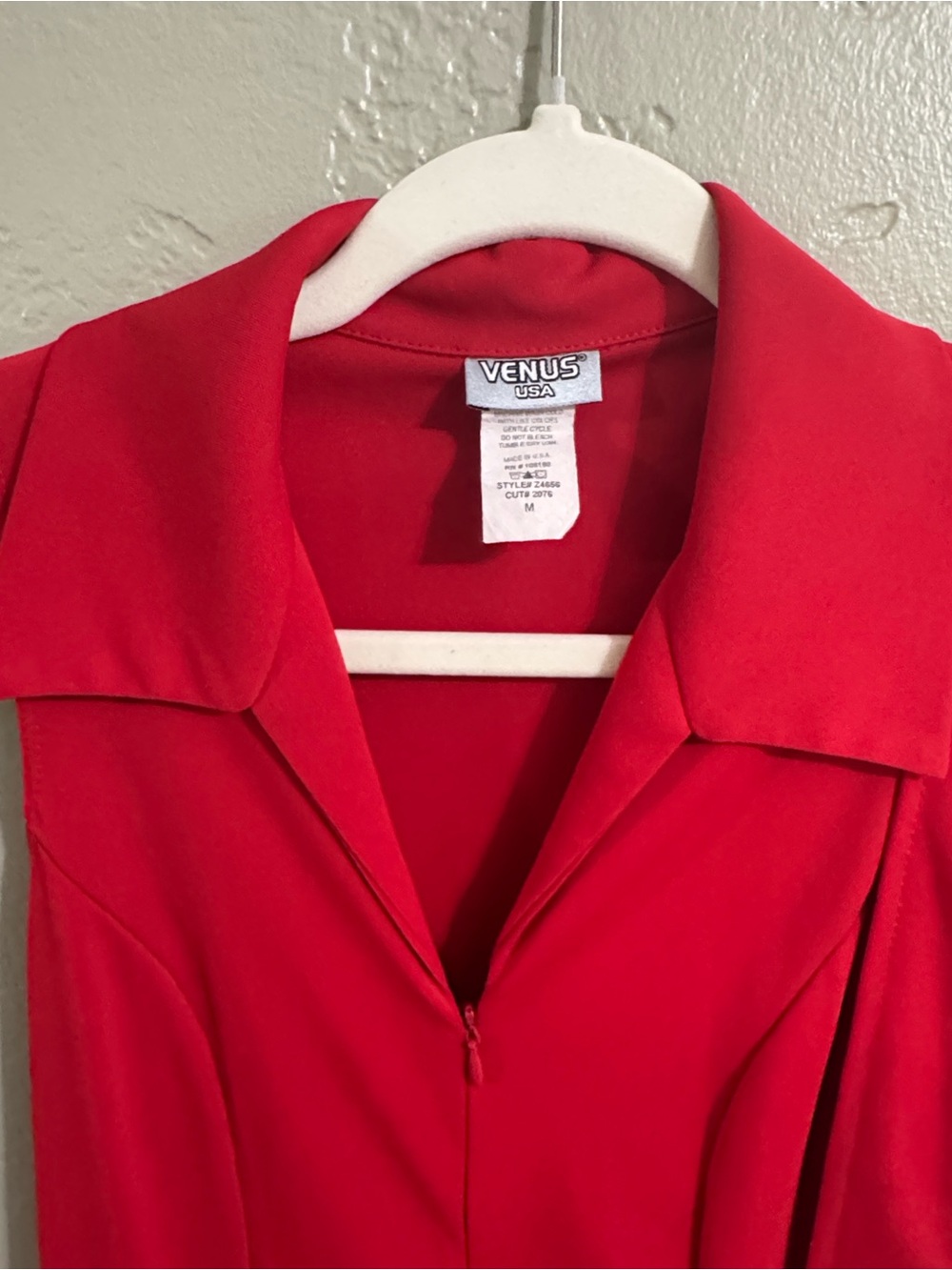 VENUS USA Bold Red Collared jumpsuit